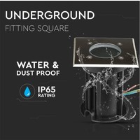 IP65 LED Bodeneinbaustrahler Quadrat - GU10 Beleuchtungonline IP65 LED Bodeneinbaustrahler Quadrat - GU10