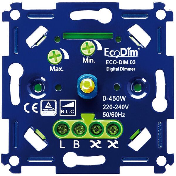 EcoDim LED-Dimmer 0-450 Watt – Phasen an und abschnitt