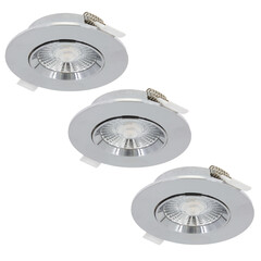 LED Einbaustrahler Chrom - 6W - IP44 - 3000K - Dimmbar - 3 Pack