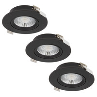 LED Einbaustrahler Schwarz - 6W - IP44 - 3000K - Dimmbar - 3 Pack Beleuchtungonline LED Einbaustrahler Schwarz - 6W - IP44 - 3000K - Dimmbar - 3 Pack