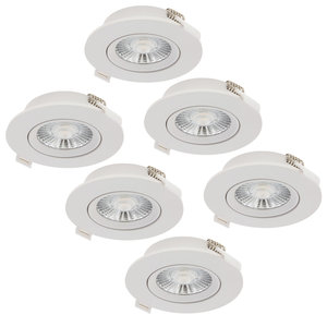 Beleuchtungonline LED Einbaustrahler Weiß - 6W - IP44 - 2700K/3000K - Dimmbar - 6 Pack LED Einbaustrahler Weiß - 6W - IP44 - 2700K/3000K - Dimmbar - 6 Pack