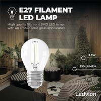 6x Dimmbare E27 LED Lampe Filament - 3.5W - 2700K - 250 Lumen Ledvion 6x Dimmbare E27 LED Lampe Filament - 3.5W - 2700K - 250 Lumen