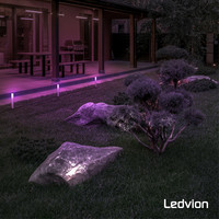 Ledvion SMART Gartenlampen Stehend - RGB+3000K - IP44 - Smart Pole Lighting - Edelstahl