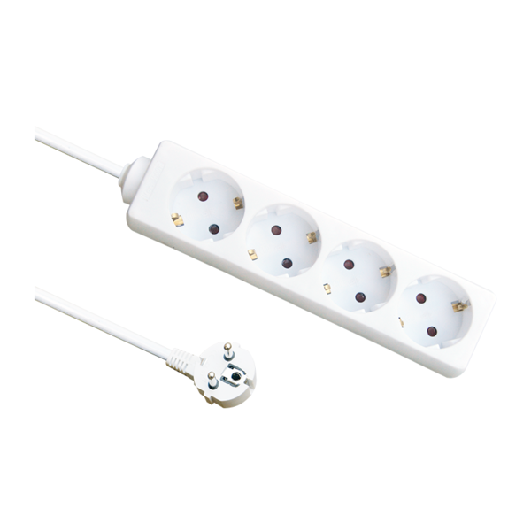 Beleuchtungonline Mehrfachsteckdose - 4 Steckdosen - Verlängerungskabel 1.5M - Steckdosenleiste - Weiß