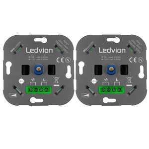 Ledvion 2x LED Dimmer Wechselschalter >2 Dimmer, 1 Lichtpunkt 5-250 Watt 220-240V - Phasenabschnitt - Universal 2x LED Dimmer Wechselschalter >2 Dimmer, 1 Lichtpunkt 5-250 Watt 220-240V - Phasenabschnitt - Universal