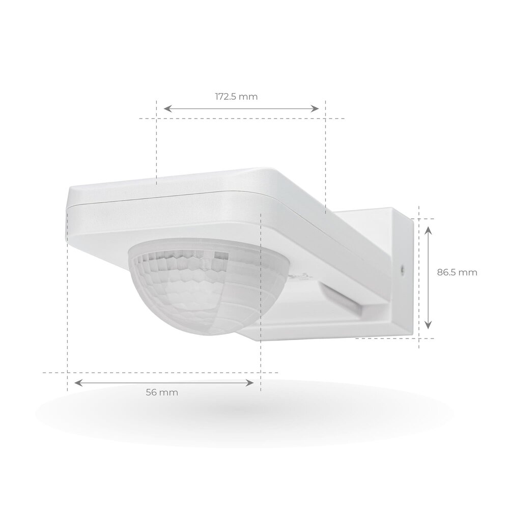 Ledvion Weißer Aufbau Bewegungssensor 360° mit Dämmerungsschalter 20M Reichweite - IP65