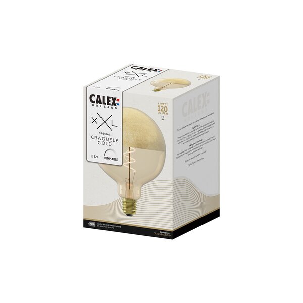 Calex Calex XXL Specials LED Lampe G125 - E27 - 120 Lm - Goldene Spirale