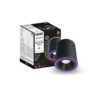 Calex Calex Smart LED Aufbaustrahler Halo - Schwarz - 6.5W - RGB+CCT - Ø100 cm Calex Smart LED Aufbaustrahler Halo - Schwarz - 6.5W - RGB+CCT - Ø100 cm