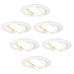 Ledvion Dimmbare LED Einbaustrahler Weiß - Amsterdam - 5W - 2700K - ø82mm - 6 Pack Dimmbare LED Einbaustrahler Weiß - Amsterdam - 5W - 2700K - ø82mm - 6 Pack
