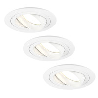 Ledvion Dimmbare LED Einbaustrahler Weiß - Tokyo - 3W - 2700K - ø92mm - 3 Pack