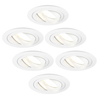 Ledvion Dimmbare LED Einbaustrahler Weiß - Tokyo - 5W - 2700K - ø92mm - 6 Pack