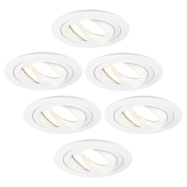 Ledvion Dimmbare LED Einbaustrahler Weiß - Tokyo - 3W - 2700K - ø92mm - 6 Pack