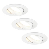 Ledvion Dimmbare LED Einbaustrahler Weiß - Rio - 3W - 2700K - ø85mm - 3 Pack