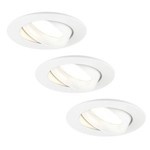 Ledvion Dimmbare LED Einbaustrahler Weiß - Rio - 5W - 2700K - ø85mm - 3 Pack Dimmbare LED Einbaustrahler Weiß - Rio - 5W - 2700K - ø85mm - 3 Pack