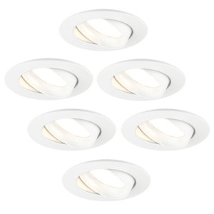 Ledvion Dimmbare LED Einbaustrahler Weiß - Rio - 5W - 2700K - ø85mm - 6 Pack Dimmbare LED Einbaustrahler Weiß - Rio - 5W - 2700K - ø85mm - 6 Pack