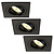 Dimmbare LED Einbaustrahler Schwarz - Sevilla - 3W - 2700K - 92mm - Quadrat - 3 Pack