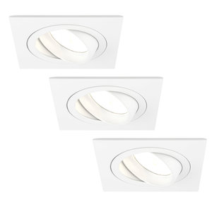 Ledvion Dimmbare LED Einbaustrahler Weiß - Sevilla - 5W - 2700K - 92mm - Quadrat - 3 Pack Dimmbare LED Einbaustrahler Weiß - Sevilla - 5W - 2700K - 92mm - Quadrat - 3 Pack