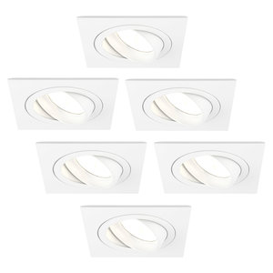 Ledvion Dimmbare LED Einbaustrahler Weiß - Sevilla - 5W - 2700K - 92mm - Quadrat - 6 Pack Dimmbare LED Einbaustrahler Weiß - Sevilla - 5W - 2700K - 92mm - Quadrat - 6 Pack