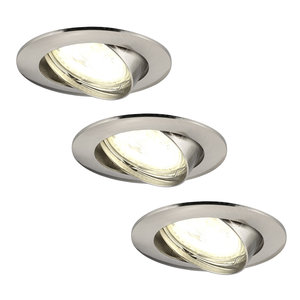 Ledvion Dimmbare LED Einbaustrahler Edelstahl - Amsterdam - 5W - 2700K - ø82mm - 3 Pack Dimmbare LED Einbaustrahler Edelstahl - Amsterdam - 5W - 2700K - ø82mm - 3 Pack