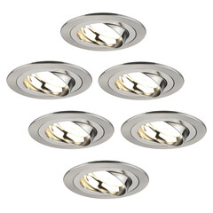 Dimmbare LED Einbaustrahler Edelstahl - Tokyo - 5W - 2700K - ø92mm - 6 Pack