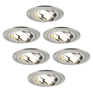 Ledvion Dimmbare LED Einbaustrahler Edelstahl - Tokyo - 5W - 2700K - ø92mm - 6 Pack Dimmbare LED Einbaustrahler Edelstahl - Tokyo - 5W - 2700K - ø92mm - 6 Pack