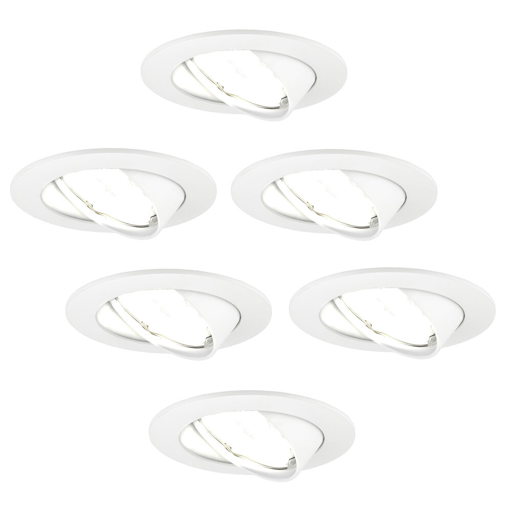 Ledvion Dimmbare LED Einbaustrahler Weiß - Amsterdam - 5W - 4000K - ø82mm - 6 Pack