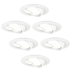 Dimmbare LED Einbaustrahler Weiß - Amsterdam - 5W - 4000K - ø82mm - 6 Pack