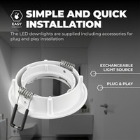 Ledvion Dimmbare LED Einbaustrahler Weiß - Amsterdam - 3W - 4000K - ø82mm - 6 Pack