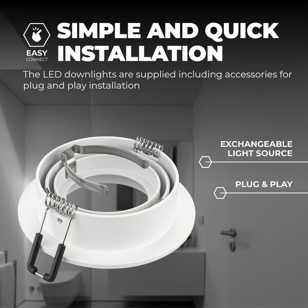 Ledvion Dimmbare LED Einbaustrahler Weiß - Rio - 3W - 4000K - ø85mm