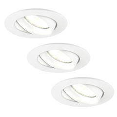 Dimmbare LED Einbaustrahler Weiß - Rio - 5W - 4000K - ø85mm - 3 Pack