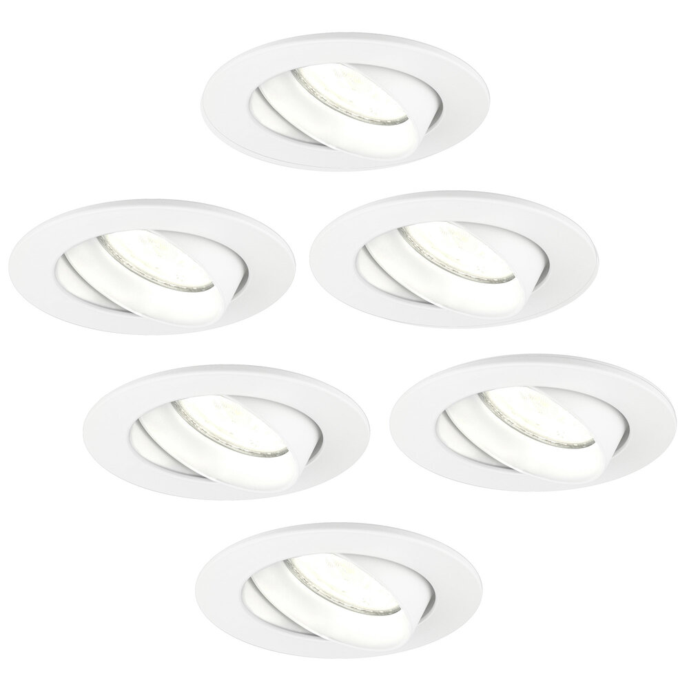 Ledvion Dimmbare LED Einbaustrahler Weiß - Rio - 3W - 4000K - ø85mm - 6 Pack