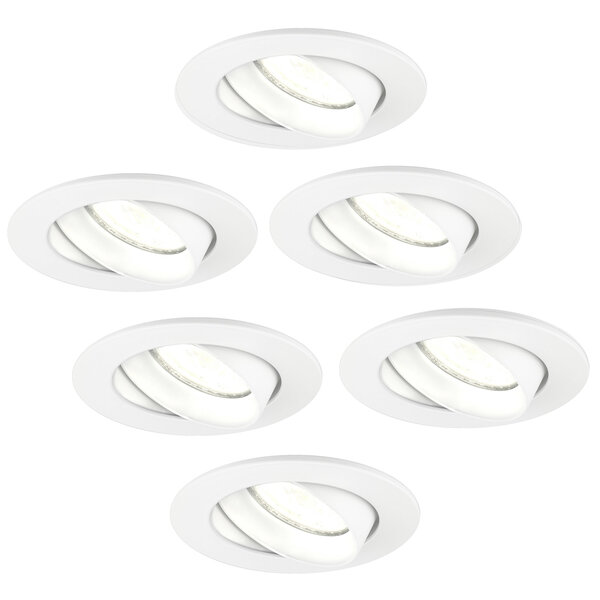 Ledvion Dimmbare LED Einbaustrahler Weiß - Rio - 3W - 4000K - ø85mm - 6 Pack