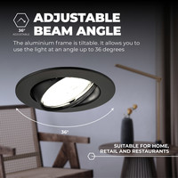 Dimmbare LED Einbaustrahler Schwarz - Amsterdam - 5W - 6500K - ø82mm - 6 Pack Ledvion Dimmbare LED Einbaustrahler Schwarz - Amsterdam - 5W - 6500K - ø82mm - 6 Pack
