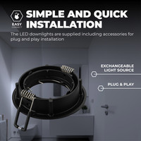 Dimmbare LED Einbaustrahler Schwarz - Amsterdam - 5W - 6500K - ø82mm - 6 Pack Ledvion Dimmbare LED Einbaustrahler Schwarz - Amsterdam - 5W - 6500K - ø82mm - 6 Pack