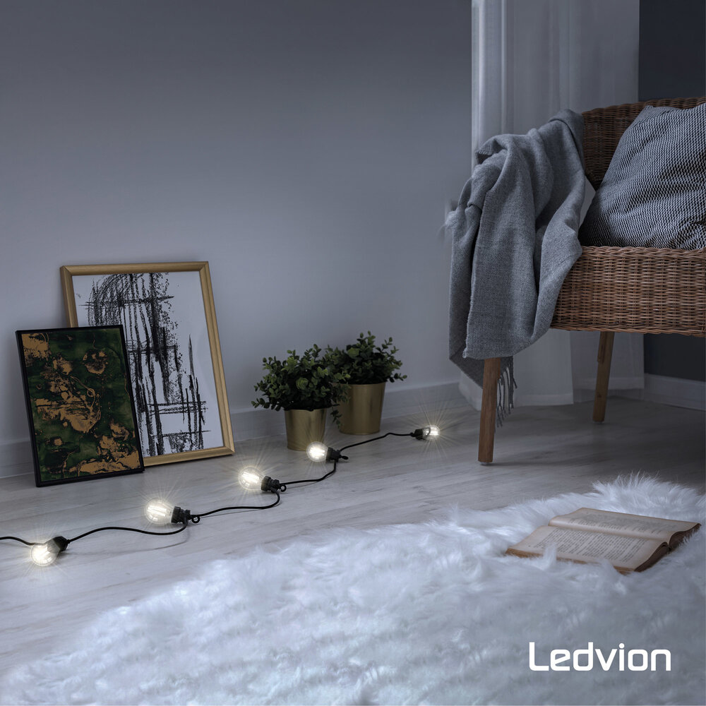 Ledvion 6x E27 LED Lampe Filament - 1W - 2100K - 50 Lumen - Clear
