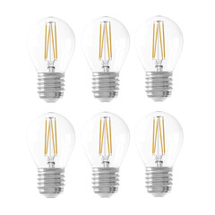 6x E27 LED Lampe Filament - 1W - 2100K - 50 Lumen - Clear