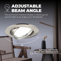 Dimmbare LED Einbaustrahler Edelstahl - Amsterdam - 5W - 6500K - ø82mm - 3 Pack Ledvion Dimmbare LED Einbaustrahler Edelstahl - Amsterdam - 5W - 6500K - ø82mm - 3 Pack