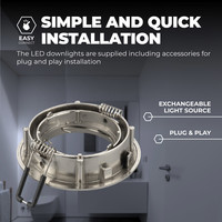 Dimmbare LED Einbaustrahler Edelstahl - Amsterdam - 5W - 6500K - ø82mm - 3 Pack Ledvion Dimmbare LED Einbaustrahler Edelstahl - Amsterdam - 5W - 6500K - ø82mm - 3 Pack