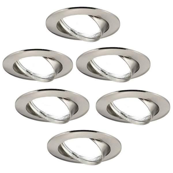 Ledvion Dimmbare LED Einbaustrahler Edelstahl - Amsterdam - 5W - 6500K - ø82mm - 6 Pack