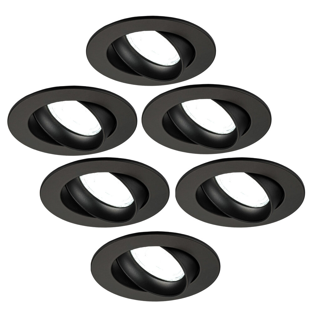 Ledvion Dimmbare LED Einbaustrahler Schwarz - Rio - 3W - 6500K - ø85mm - 6 Pack