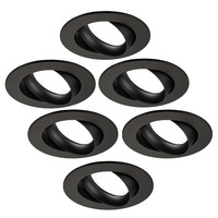 Ledvion Dimmbare LED Einbaustrahler Schwarz - Rio - 3W - 6500K - ø85mm - 6 Pack