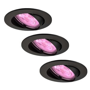 Ledvion Smart LED Einbaustrahler Schwarz - Amsterdam - Smart WiFi - Dimmbar - RGBWW - 3 Pack Smart LED Einbaustrahler Schwarz - Amsterdam - Smart WiFi - Dimmbar - RGBWW - 3 Pack