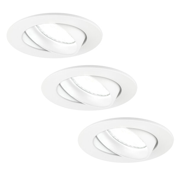 Ledvion Dimmbare LED Einbaustrahler Weiß - Rio - 5W - 6500K - ø85mm - 3 Pack