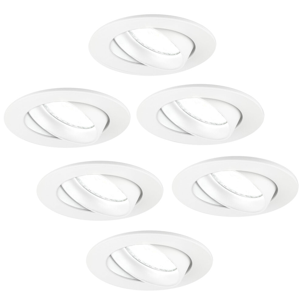 Ledvion Dimmbare LED Einbaustrahler Weiß - Rio - 5W - 6500K - ø85mm - 6 Pack