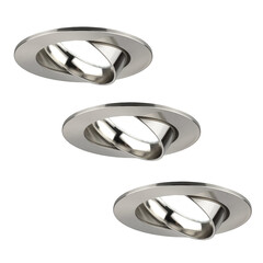 Dimmbare LED Einbaustrahler Edelstahl - Rio - 5W - 6500K - ø85mm - 3 Pack