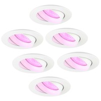 Ledvion Smart LED Einbaustrahler Weiß - Rio - Smart WiFi - Dimmbar - RGB+CCT - 6 Pack