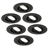 Ledvion Dimmbare LED Einbaustrahler Schwarz - Tokyo - 3W - 6500K - ø92mm - 6 Pack