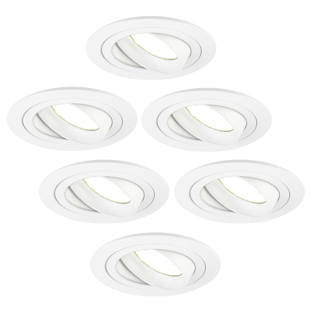 Ledvion Dimmbare LED Einbaustrahler Weiß - Tokyo - 5W - 4000K -  ø92mm - 6 Pack