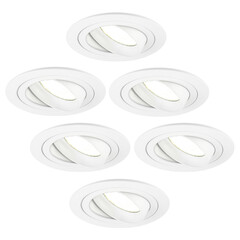 Dimmbare LED Einbaustrahler Weiß - Tokyo - 5W - 4000K -  ø92mm - 6 Pack