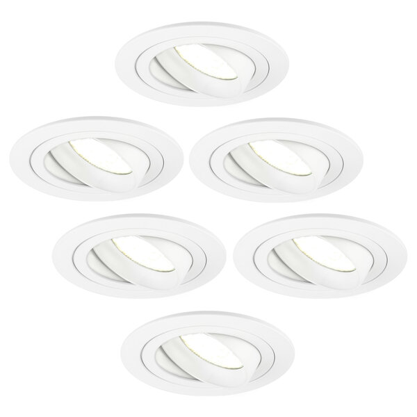 Ledvion Dimmbare LED Einbaustrahler Weiß - Tokyo - 3W - 4000K -  ø92mm - 6 Pack
